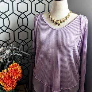 🪻Free People Lavender Long Sleeve Knit Tunic🪻